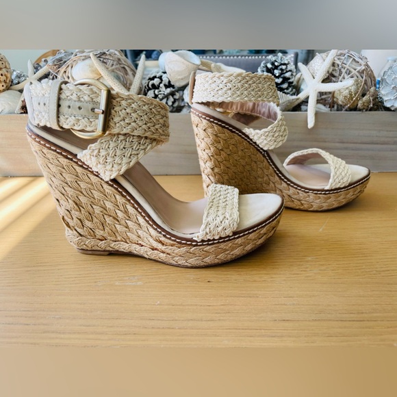 STUART WEITZMAN JUTE WEDGE SANDALS SIZE 9M - Picture 5 of 16